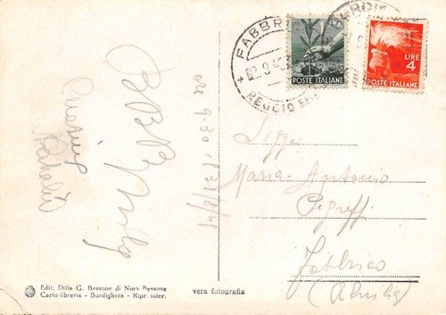 Cartolina Bordighera Albergo Continentale 1949 | Immagine Gallery 2