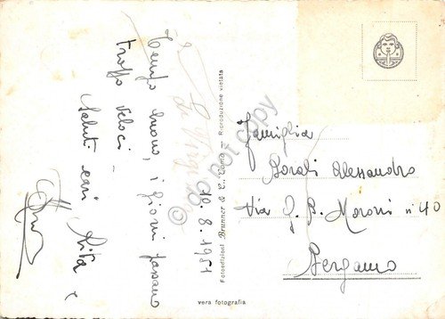 Cartolina Bordighera Corso Italia animata 1951 segnata (Imperia)