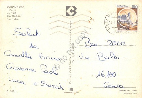 Cartolina Bordighera il porto 1981 (Imperia) | Immagine Gallery 2