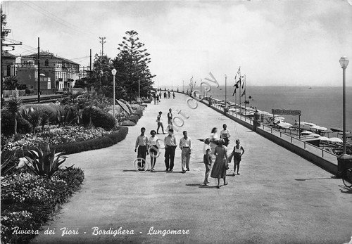 Cartolina Bordighera lungomare animata 1952 VG (Imperia) | Immagine principale