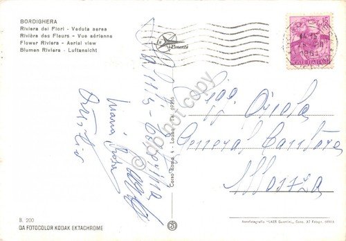 Cartolina Bordighera Panorama aereo 1961 | Immagine Gallery 2