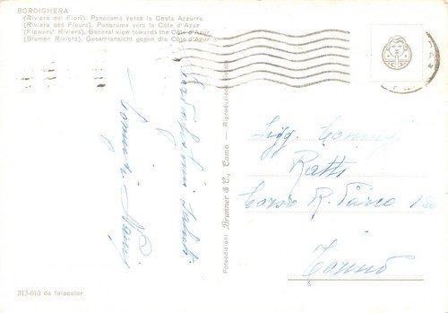 Cartolina Bordighera Panorama verso Costa Azzurra | Immagine Gallery 2