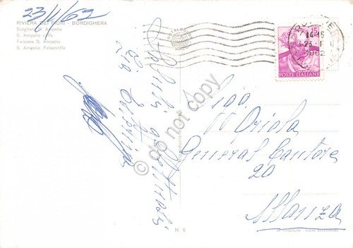 Cartolina Bordighera Scogliera S. Ampelio 1962 (Imperia) | Immagine Gallery 2