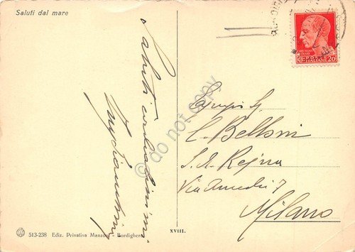 Cartolina Bordighera Spiaggia anni '40 | Immagine Gallery 2