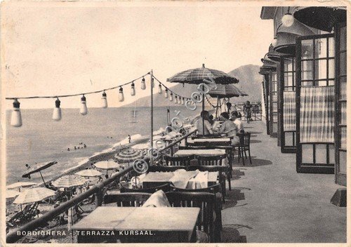 Cartolina Bordighera Terrazza Kursaal Animata