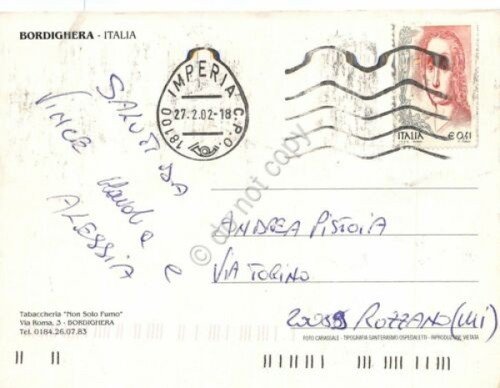 Cartolina Bordighera vedute 2002 (Imperia) | Immagine Gallery 2