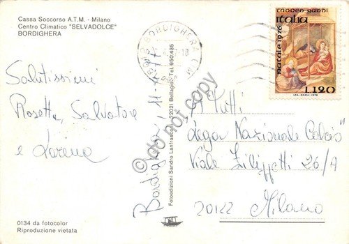 Cartolina Bordighera vedute varie 1977 (Imperia) | Immagine Gallery 2