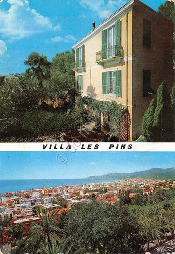 Cartolina Bordighera Villa Les Pins 2 vedute 1971