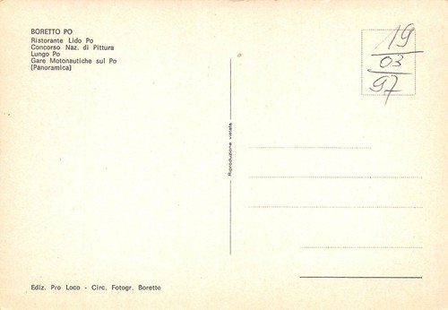 Cartolina Boretto Po Ristorante Lido Po Pittura Gare Motonautiche Vedutine | Immagine Gallery 2