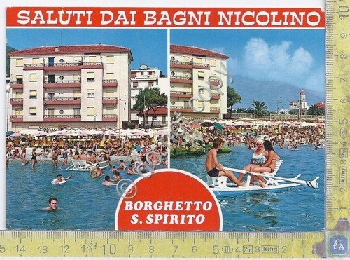 Cartolina Borgheto Santo Spirito - Bagni N vedute varie (La … | Immagine principale