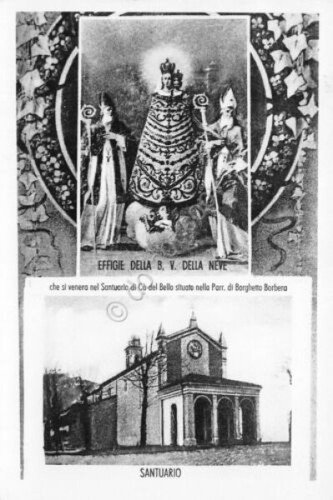 Cartolina Borghetto Barbera Santuario Cà del Bello 1969 (Alessandria)