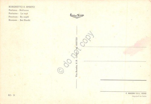 Cartolina Borghetto Santo Spirito Fontana Notturno ristorante Hotel | Immagine Gallery 2