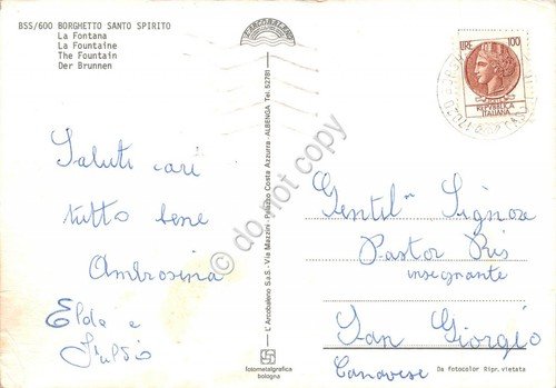 Cartolina Borghetto Santo Spirito la fontana auto d'epoca anni '70 … | Immagine Gallery 2