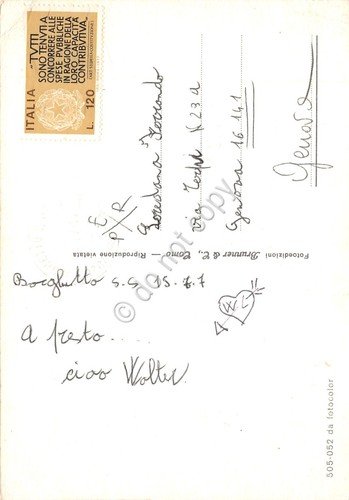 Cartolina Borghetto Santo Spirito vedute varie spiaggia e fiori 1977