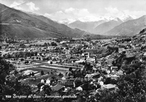 Cartolina Borgone di Susa panorama generale