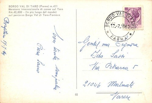 Cartolina Borgotaro Canoa Vedutine