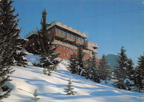 Cartolina Bormio 2000 Hotel Girasole timbro albergo 1991
