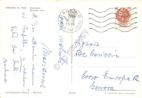 Cartolina Bormio Panorama 1976 (Sondrio) | Immagine Gallery 2