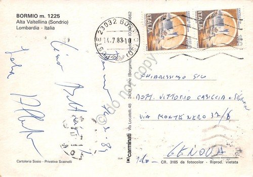 Cartolina Bormio Panorama 1983 (Sondrio) | Immagine Gallery 2