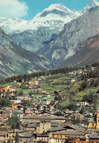 Cartolina Bormio panorama del paese case anni '60 | Immagine principale