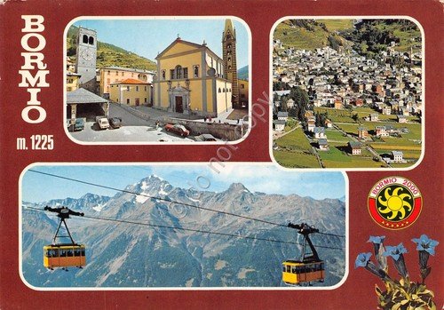 Cartolina Bormio vedute paese funivia panorama (Sondrio) | Immagine principale