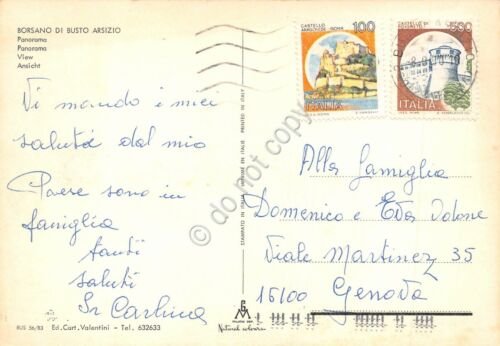 Cartolina Borsano di Busto Arsizio panorama e condomini