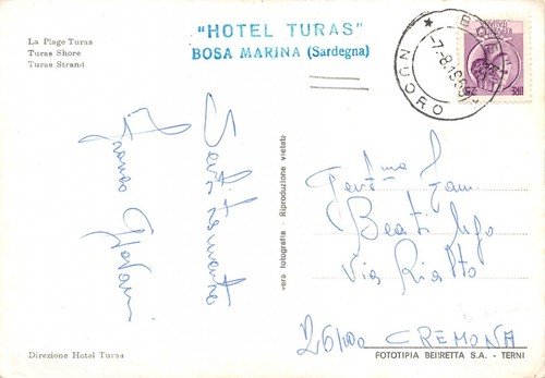Cartolina Bosa Marina Hotel Turas (Sassari)
