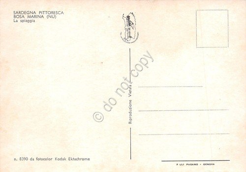 Cartolina Bosa Marina Spiaggia animata