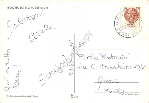 Cartolina Bosio vedute 1976 (Alessandria)