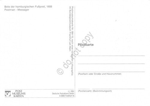 Cartolina Bote der hamburgischen Fusspost Timbro filatelico 1985 | Immagine Gallery 2