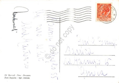 Cartolina Bousson Cesana veduta generale con Chaberton 1956 | Immagine Gallery 2