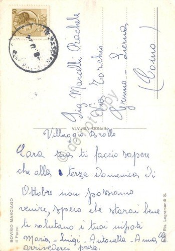 Cartolina Bovisio Masciago Parco animata 1974 (Milano)