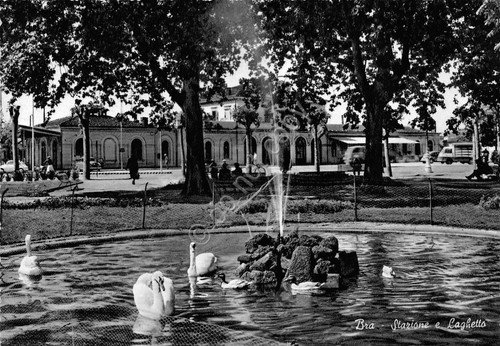 Cartolina Bra - Stazione e laghetto (Cuneo) | Immagine principale