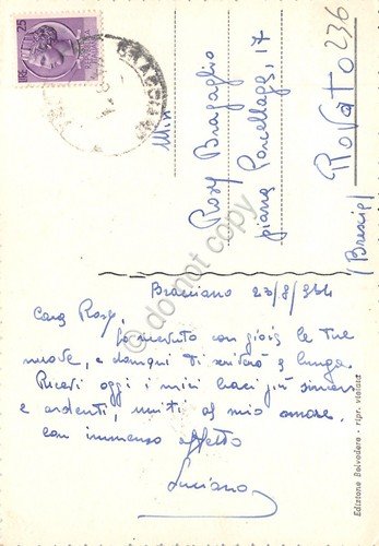Cartolina Bracciano Lago e panorama 1964