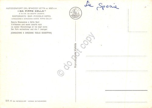 Cartolina Bracco Vetta Genova Ristorante Da Pippo Cella