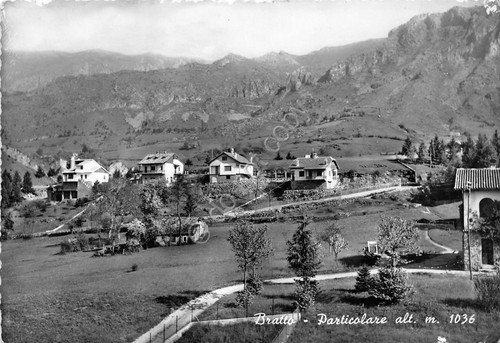 Cartolina Bratto panorama parziale 1957 (Bergamo)