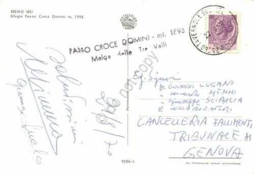 Cartolina Breno Rifugio Passo Croce Domini timbro 1970