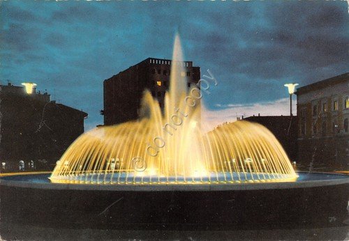 Cartolina Brescia Fontana Notturno timbro a targhetta Stradale 1969 | Immagine Gallery 2