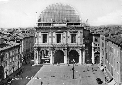 Cartolina Brescia La Loggia dall'alto 1957 | Immagine principale