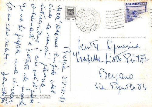 Cartolina Brescia panorama della città dal Castello 1952 | Immagine Gallery 2