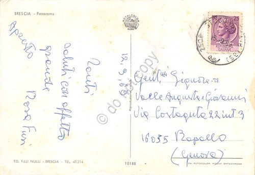 Cartolina Brescia panorama parziale case 1969 | Immagine Gallery 2
