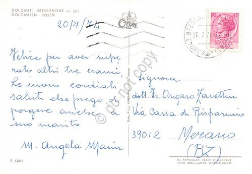 Cartolina Bressanone una piazza 1974 (Bolzano) | Immagine Gallery 2