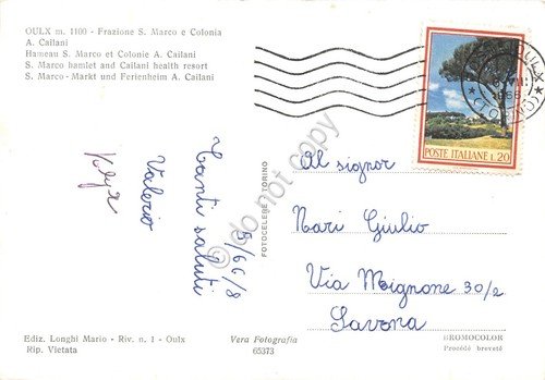 Cartolina Breuil Cervinia Monte Cervino e pista di sci Chalet