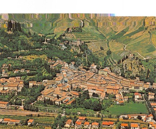 Cartolina Brisighella panorama aereo anni '80