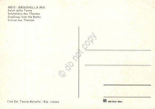Cartolina Brisighella vedute varie delle terme interni anni '80