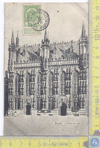 Cartolina Bruges - Hotel de Ville - Vg Belge Congo …
