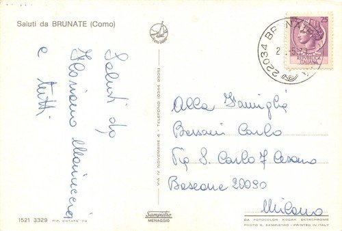 Cartolina Brunate Lago di Como Panorama 1971 | Immagine Gallery 2