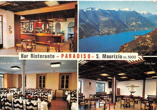 Cartolina Brunate San Maurizio Ristorante Paradiso Vedutine