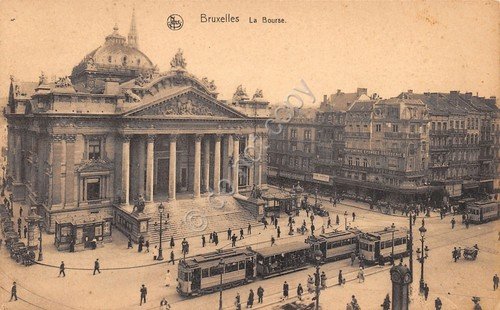 Cartolina Bruxelles La Bourse tram animata | Immagine principale
