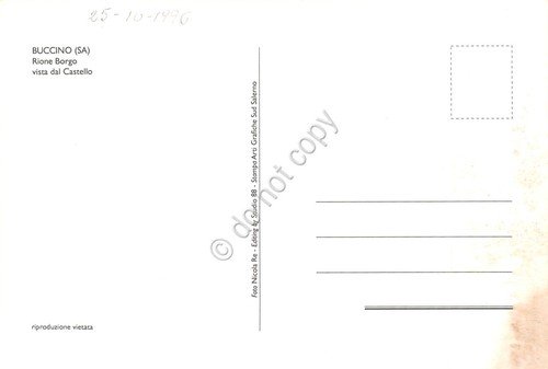 Cartolina Buccino Rione Borgo 1996 danneggiato angolo | Immagine Gallery 2